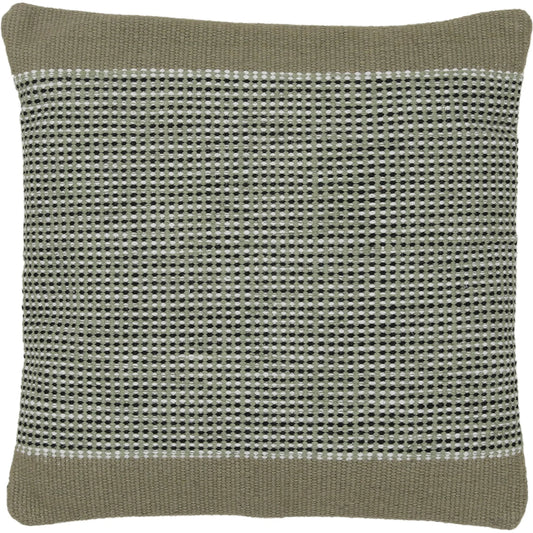Mael Outdoor Pillow by Arch & Plane in olive. Made from handwoven pet yarn in a unique style.