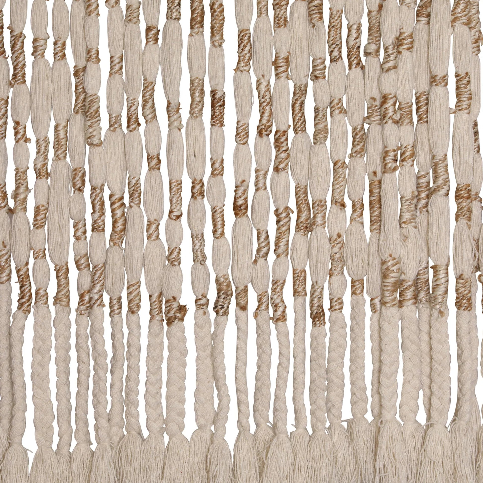 Riley Wall Hanging by Arch & Plane in natural, ivory. Made from hand knitted wool, jute in a rustic style.
