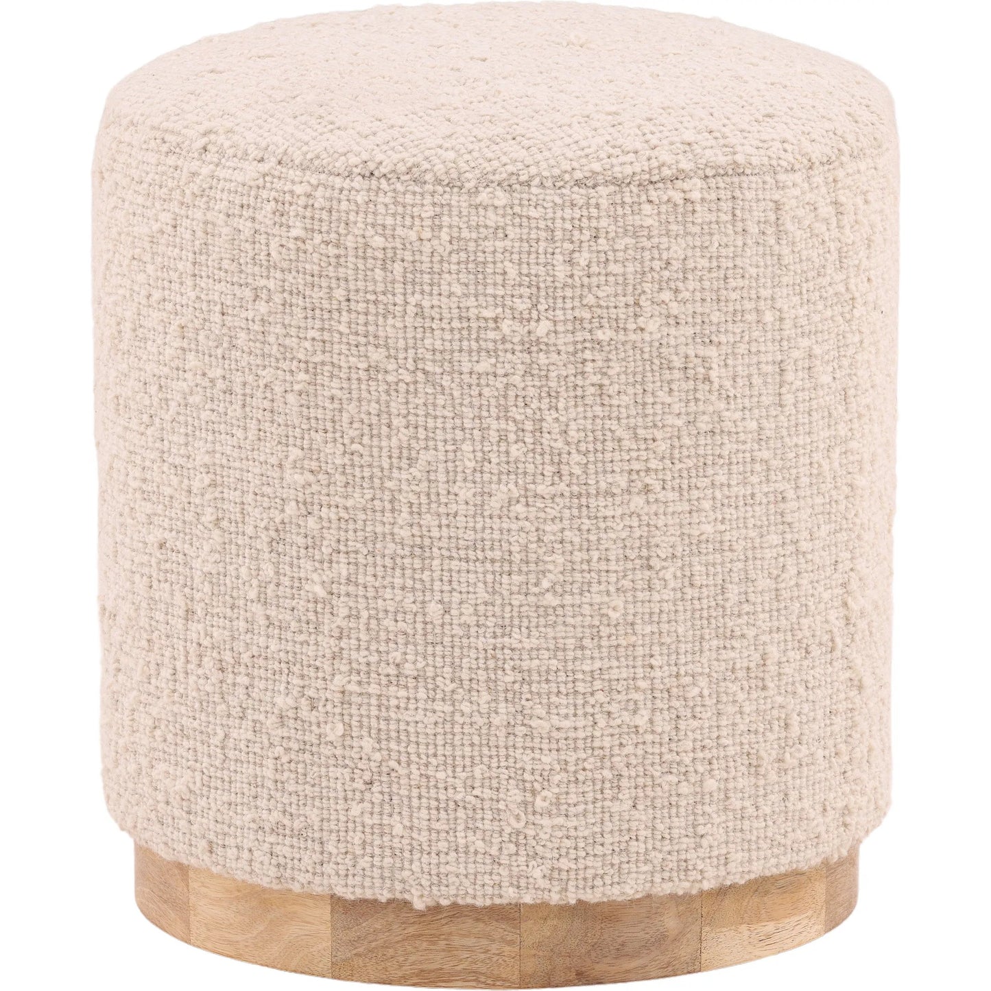 001 SI-2350927 | Primary Silo | Madelynn Stool by Arch & Plane in ivory, natural. Made from handwoven wool blend, wood in a transitional style.