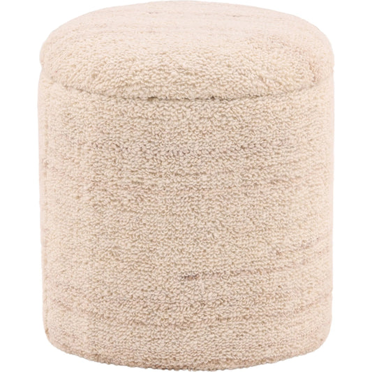 Kai Stool by Arch & Plane in ivory. Made from handwoven wool blend in a unique style.