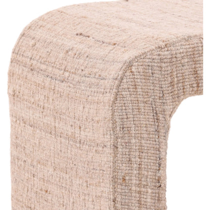 Asha Stool by Arch & Plane in beige. Made from handwoven wool blend in a rustic style.