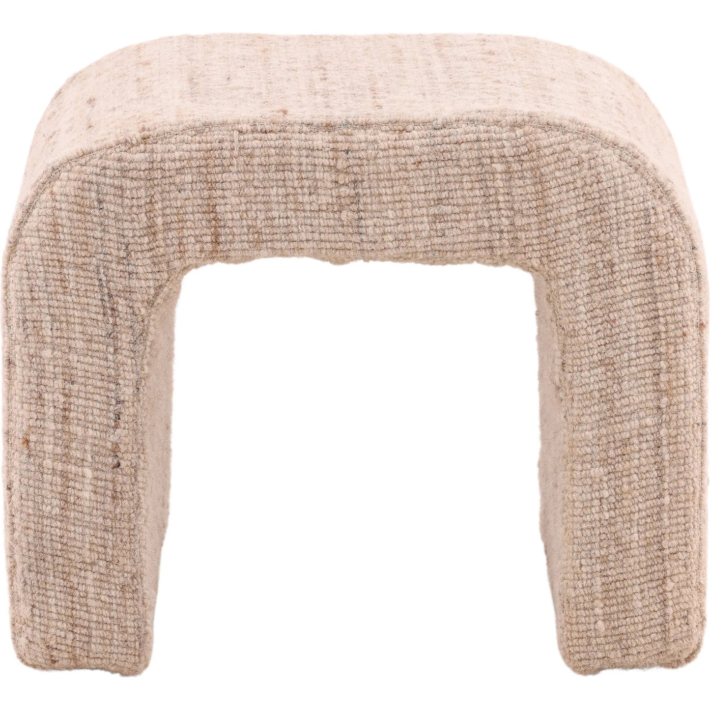 002 SI-2350933 | Additional Silo | Asha Stool by Arch & Plane in beige. Made from handwoven wool blend in a rustic style.
