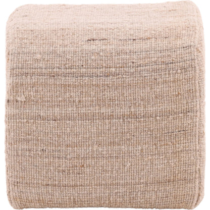 Asha Stool by Arch & Plane in beige. Made from handwoven wool blend in a rustic style.