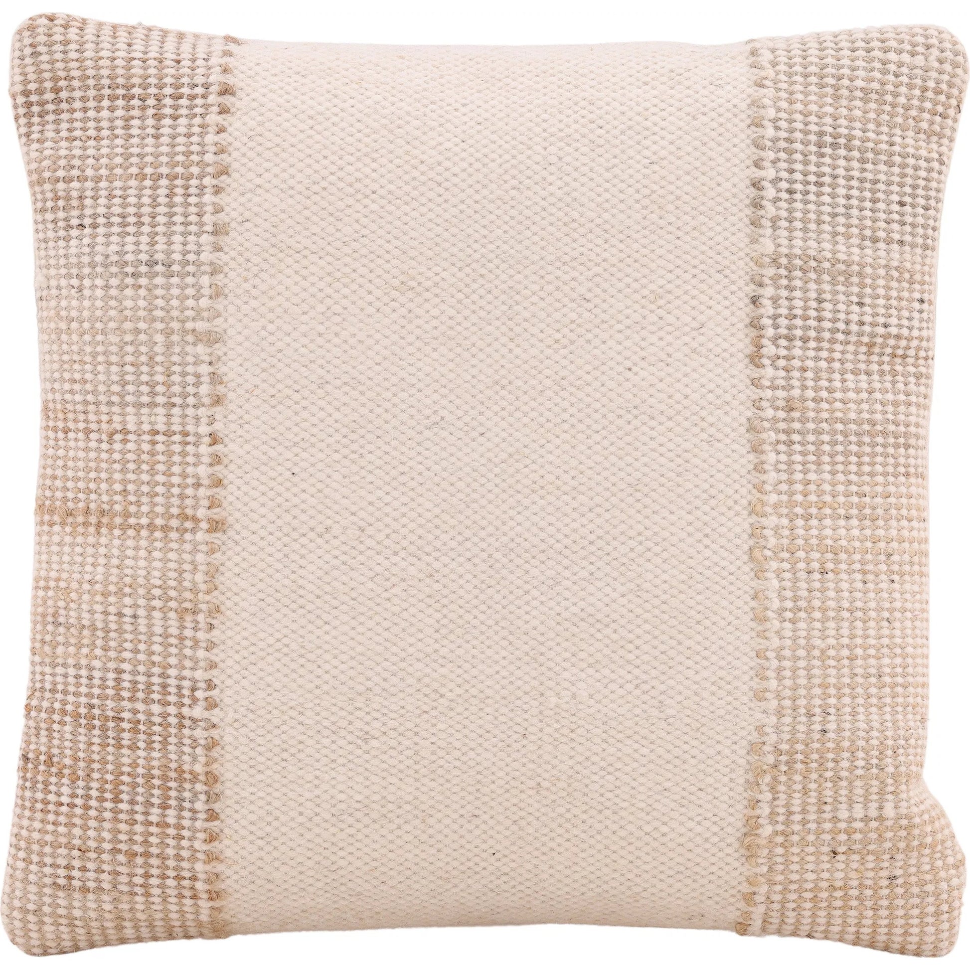 Denis Pillow by Arch & Plane in natural, ivory. Made from handwoven wool, jute in a rustic style.