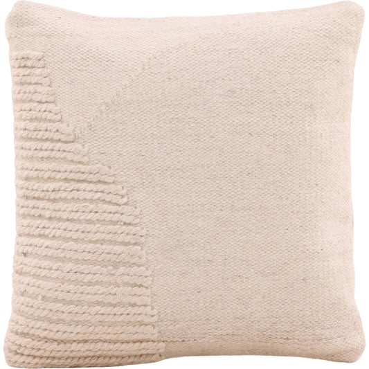 Zephyrine Pillow by Arch & Plane in ivory. Made from handwoven wool blend cover in a unique style.
