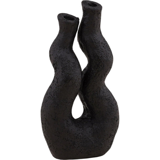 Nazario Vase by Arch & Plane in black. Made from terracota in a unique style.