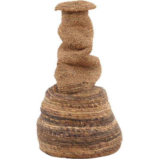 Percival Basket by Arch & Plane in natural. Made from woven banana leaf, coconut fibers in a unique style.