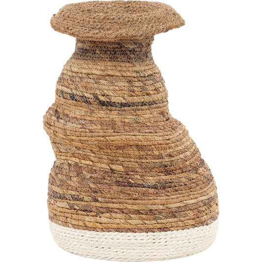 Phalen Basket by Arch & Plane in natural, off white. Made from woven banana leaf, raffia, coconut fibers in a unique style.