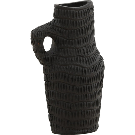 Voss Vase by Arch & Plane in black. Made from terracotta in a unique style.