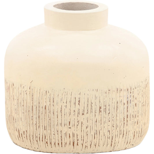 Egan Vase by Arch & Plane in off white. Made from terracotta in a unique style.
