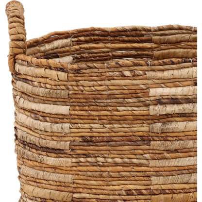 Ginger Basket (Set of 3) by Arch & Plane in natural. Made from woven banana leaf, raffia in a rustic style.