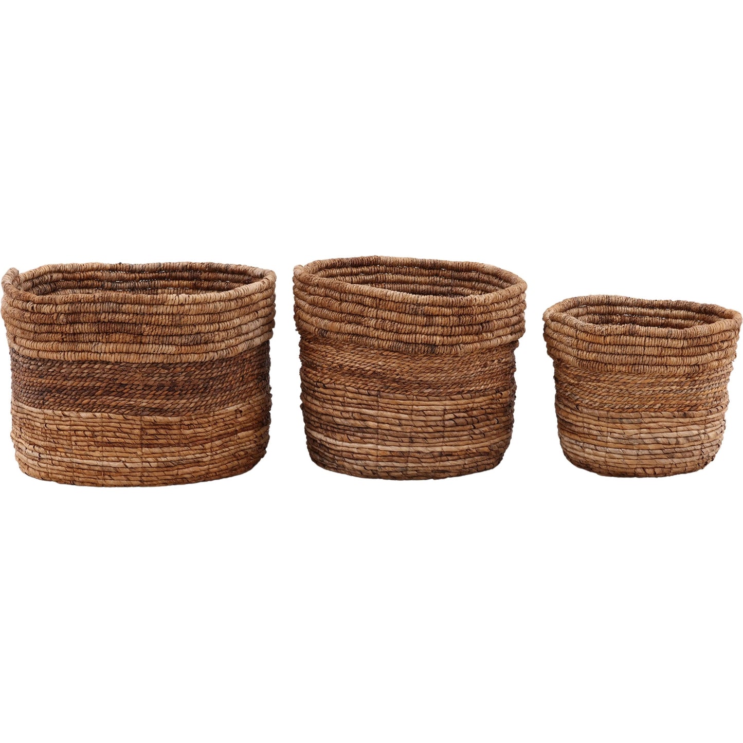 001 SI-2533050 | Primary Silo | Kathrine Basket (Set of 3) by Arch & Plane in natural. Made from woven banana leaf in a unique style.