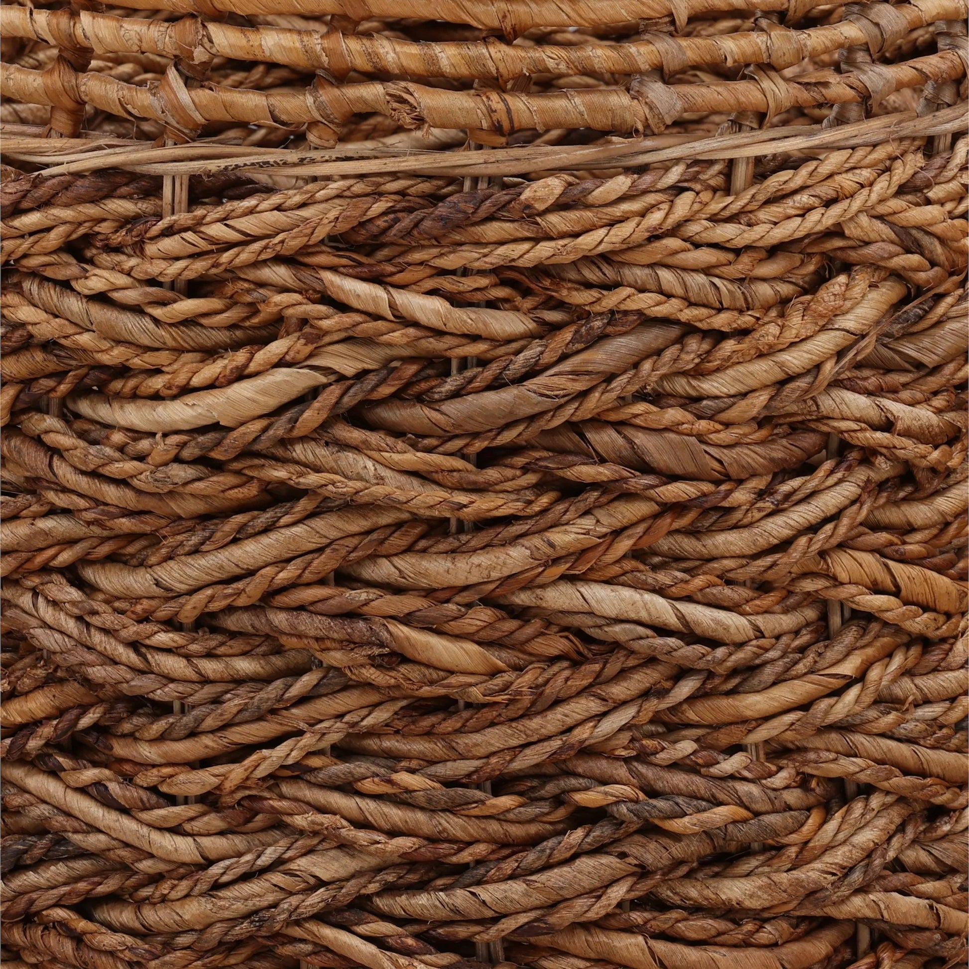Linsey Basket (Set of 3) by Arch & Plane in black, natural. Made from woven banana leaf in a unique style.