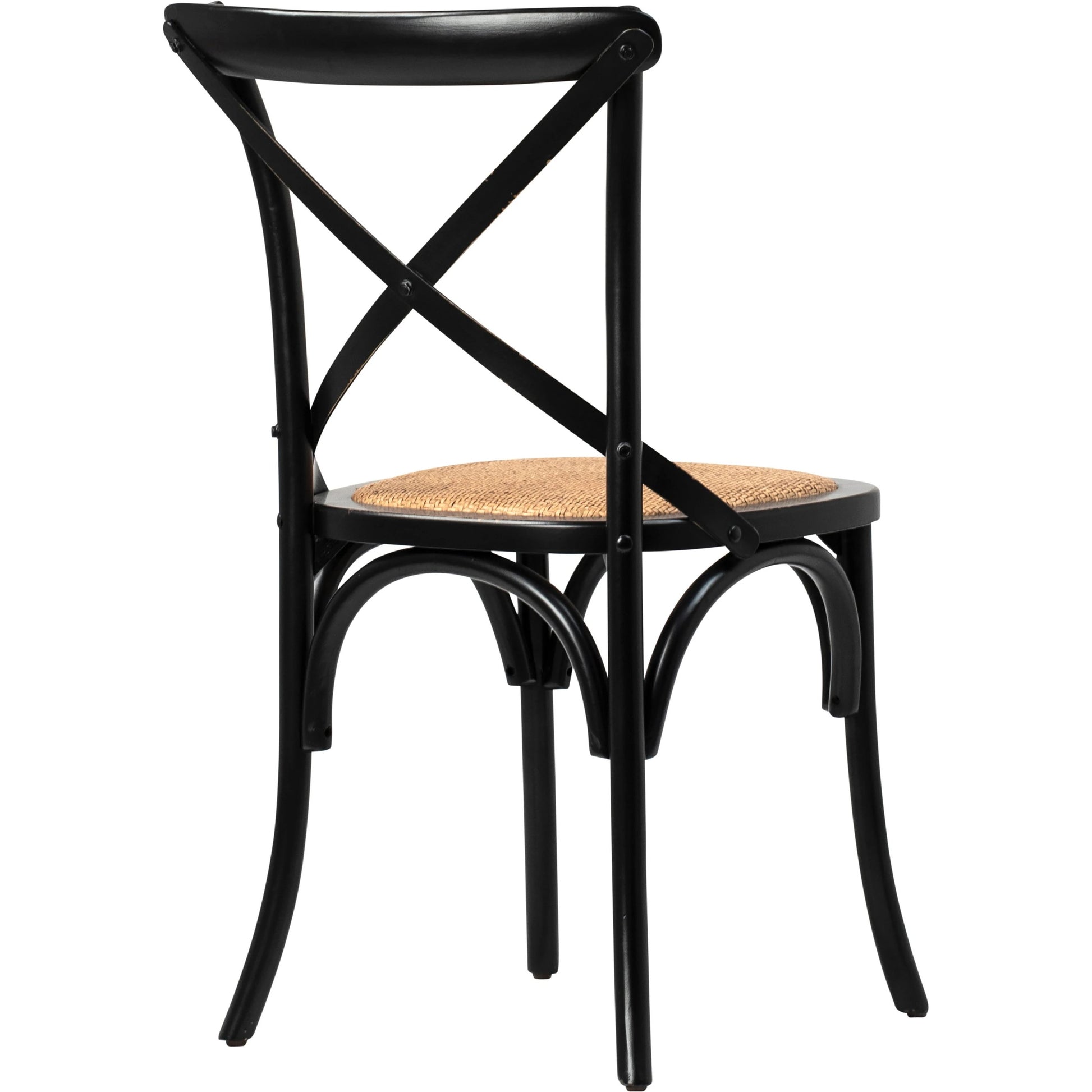 Gaston Parisian Cafe Dining Chair by Arch & Plane in black, natural brown and antique black finish with rattan upholstery. Made from birch wood, rattan in a modern style.