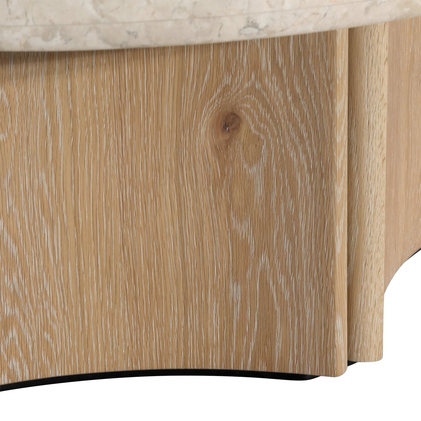 001 SI-2350955 | Closeup | Giles Coffee Table by Arch & Plane in natural wash, cream marble. Made from oak wood, oak veneer, marble in a transitional style.
