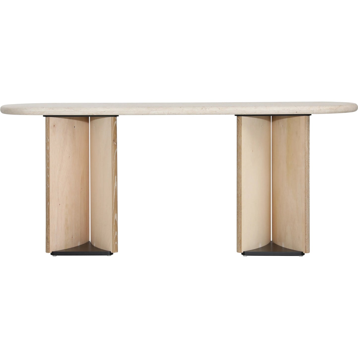 004 SI-2350956 | Additional Silo | Giles Console Table by Arch & Plane in natural wash, cream marble. Made from oak wood, oak veneer, marble in a transitional style.