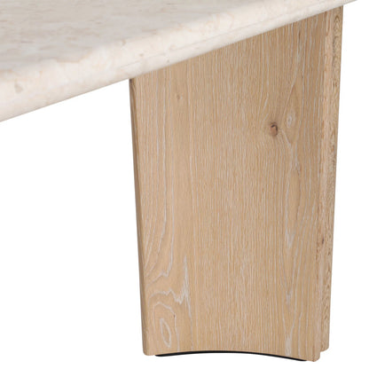 Giles Console Table by Arch & Plane in natural wash, cream marble. Made from oak wood, oak veneer, marble in a transitional style.