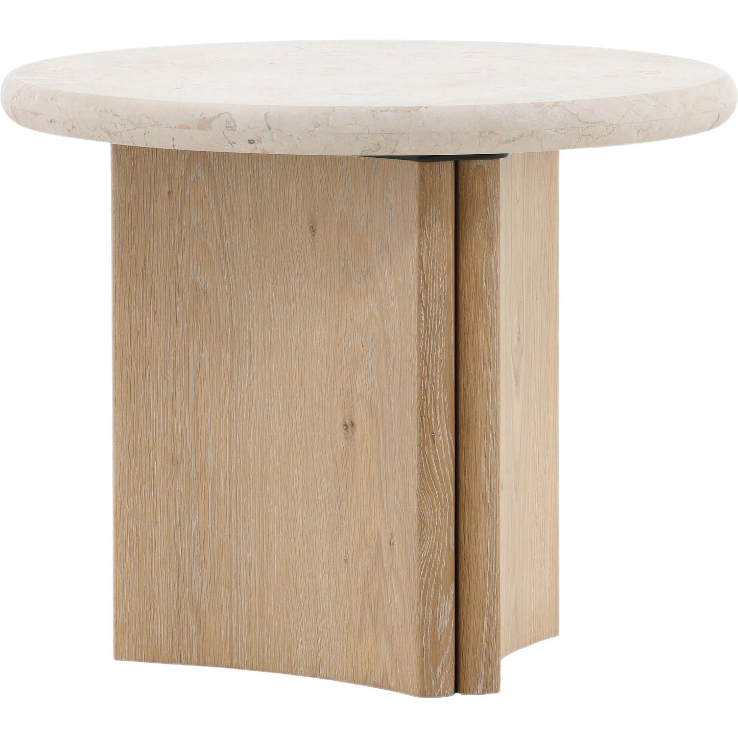 001 SI-2350957 | Primary Silo | Giles Side Table by Arch & Plane in natural wash, cream marble. Made from oak wood, oak veneer, marble in a transitional style.