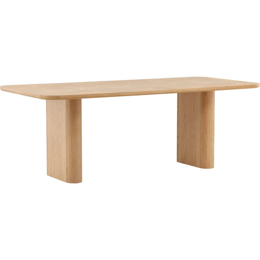 Evren Dining Table by Arch & Plane in light natural. Made from oak wood, oak crown veneer in a unique style.