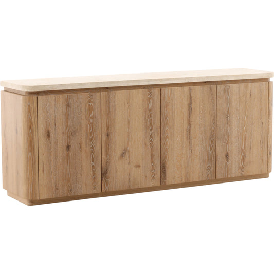 Canyon Sideboard by Arch & Plane in natural wash, cream. Made from oak wood, oak veneer, marble in a unique style.