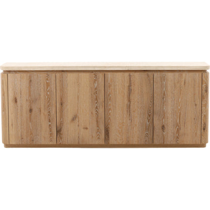 Valencia Sideboard by Arch & Plane in natural wash, cream. Made from oak wood, oak veneer, marble in a transitional style.