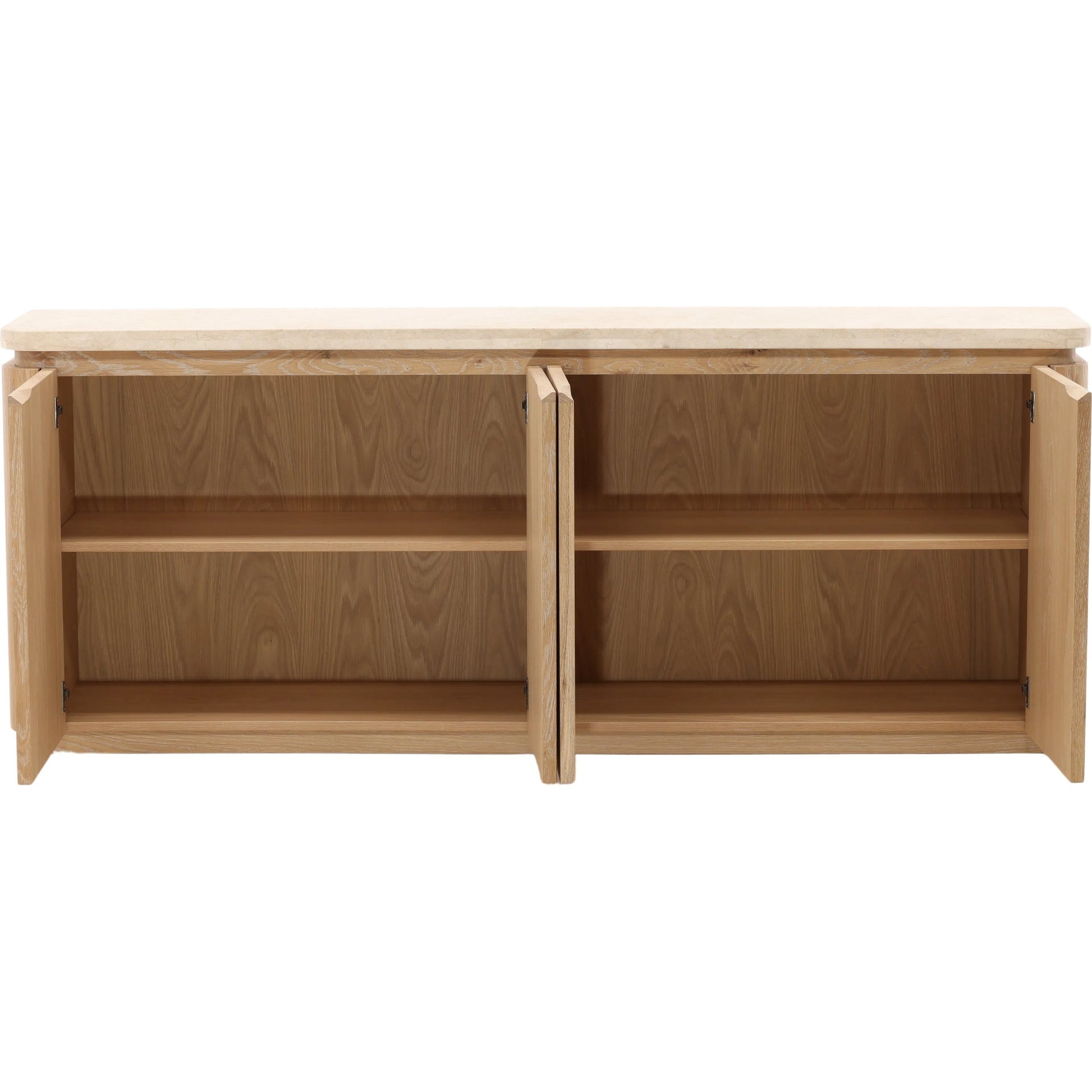 Valencia Sideboard by Arch & Plane in natural wash, cream. Made from oak wood, oak veneer, marble in a transitional style.