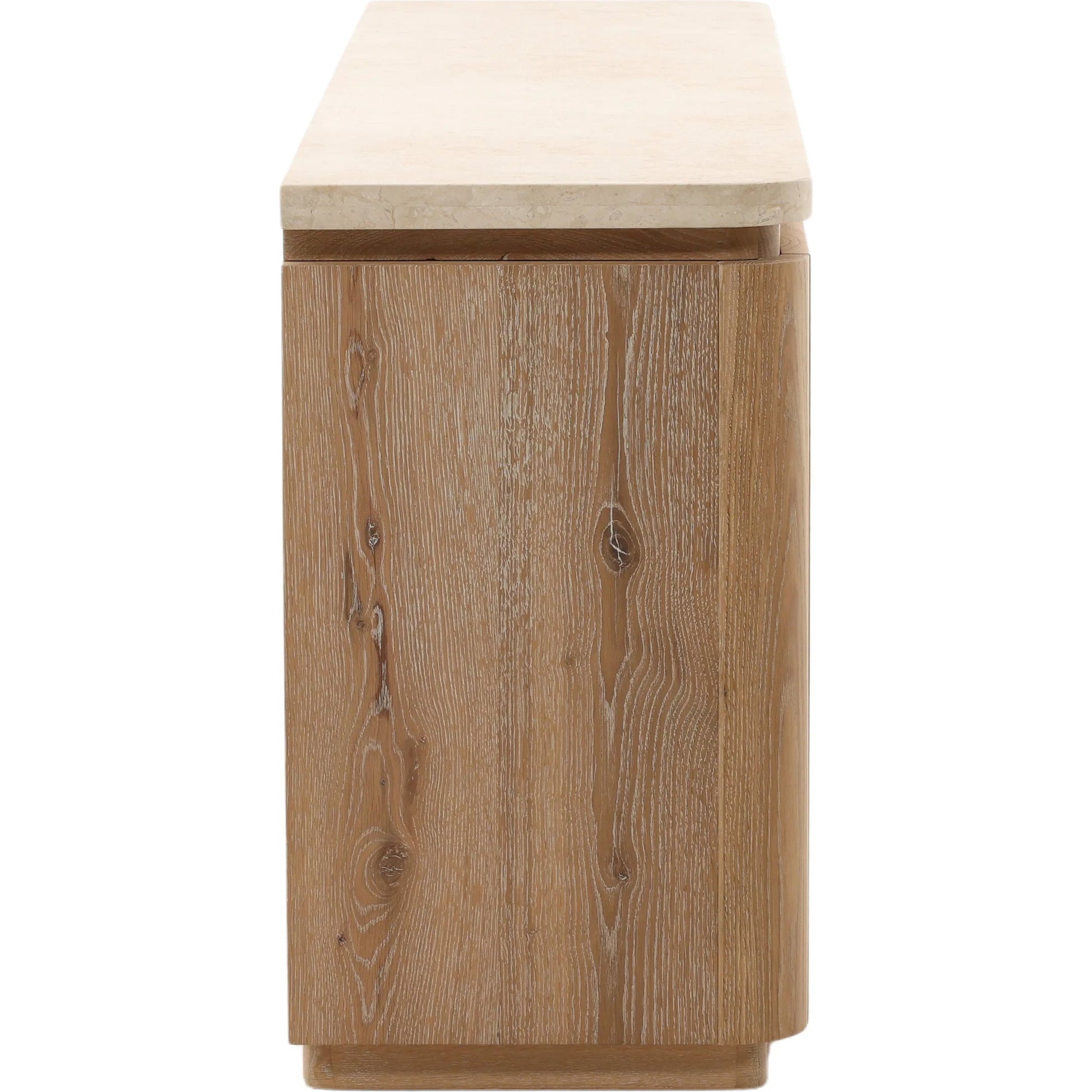 Valencia Sideboard by Arch & Plane in natural wash, cream. Made from oak wood, oak veneer, marble in a transitional style.