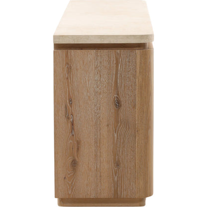 Valencia Sideboard by Arch & Plane in natural wash, cream. Made from oak wood, oak veneer, marble in a transitional style.