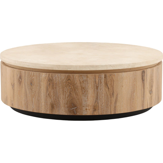Canyon Coffee Table by Arch & Plane in natural wash, cream. Made from oak wood, oak veneer, marble in a unique style.
