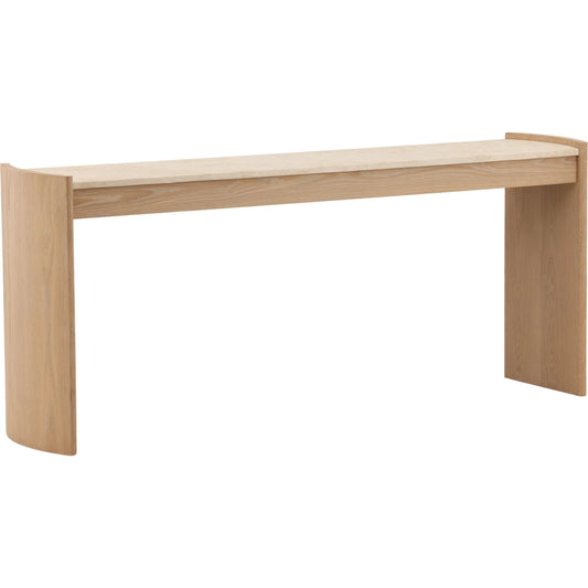 Kaden Console Table by Arch & Plane in natural, cream. Made from oak wood, oak veneer, marble in a unique style.