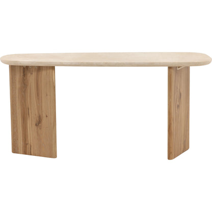 Arne Console Table by Arch & Plane in natural wash, cream. Made from oak wood, oak veneer, marble in a unique style.