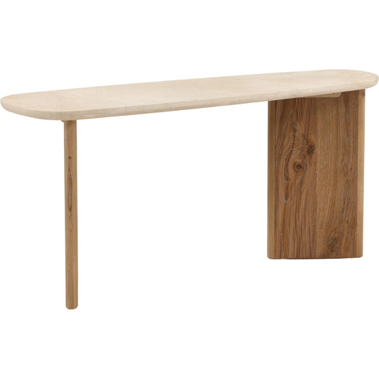 Arne Console Table by Arch & Plane in natural wash, cream. Made from oak wood, oak veneer, marble in a unique style.