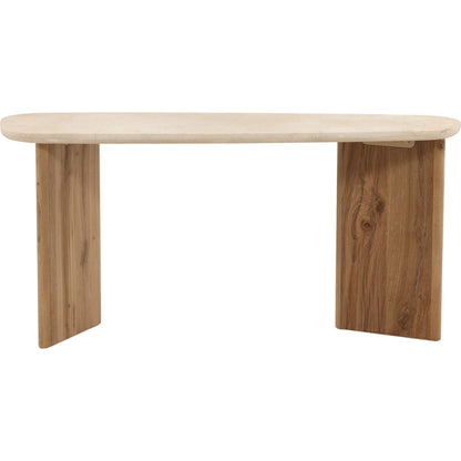 Arne Console Table by Arch & Plane in natural wash, cream. Made from oak wood, oak veneer, marble in a unique style.