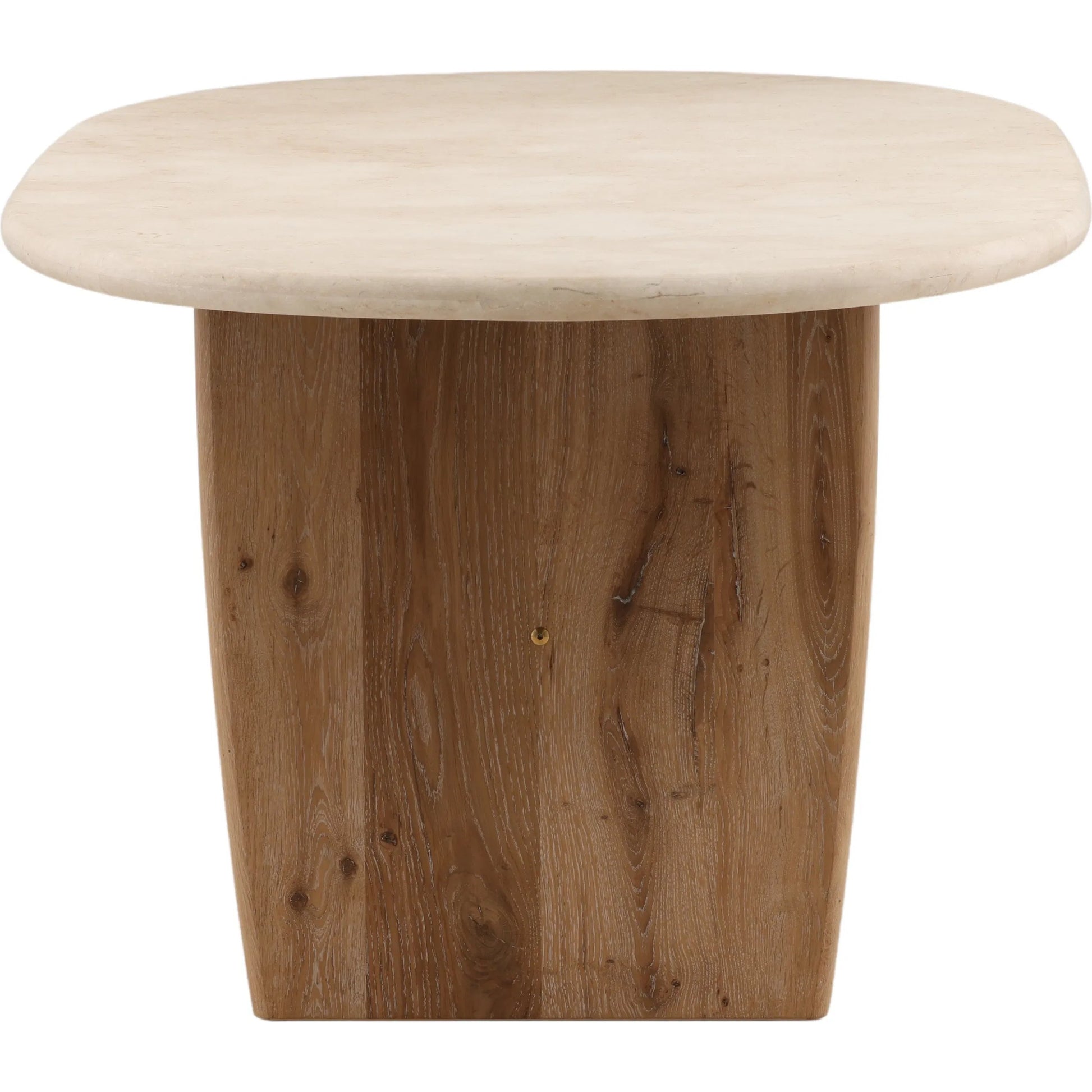 Evalyn Dining Table by Arch & Plane in natural, cream. Made from oak wood, oak veneer, marble in a unique style.
