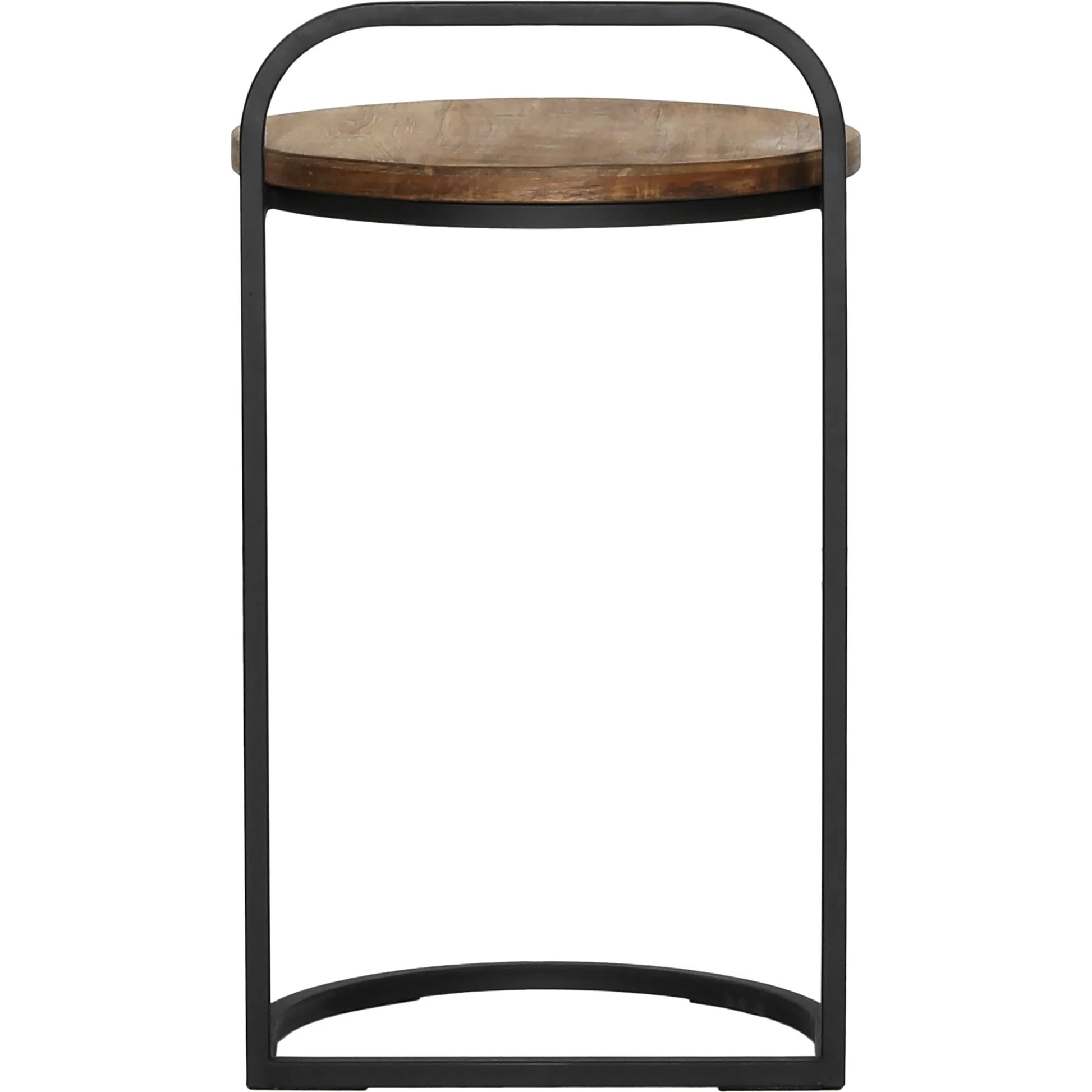 Leigh Laptop End Table by Arch & Plane in natural, black. Made from teak wood, metal in a modern style.