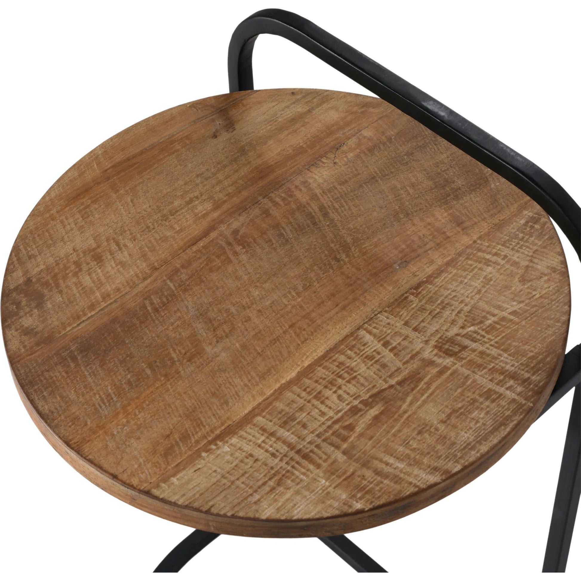 Leigh Laptop End Table by Arch & Plane in natural, black. Made from teak wood, metal in a modern style.