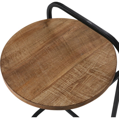 Leigh Laptop End Table by Arch & Plane in natural, black. Made from teak wood, metal in a modern style.