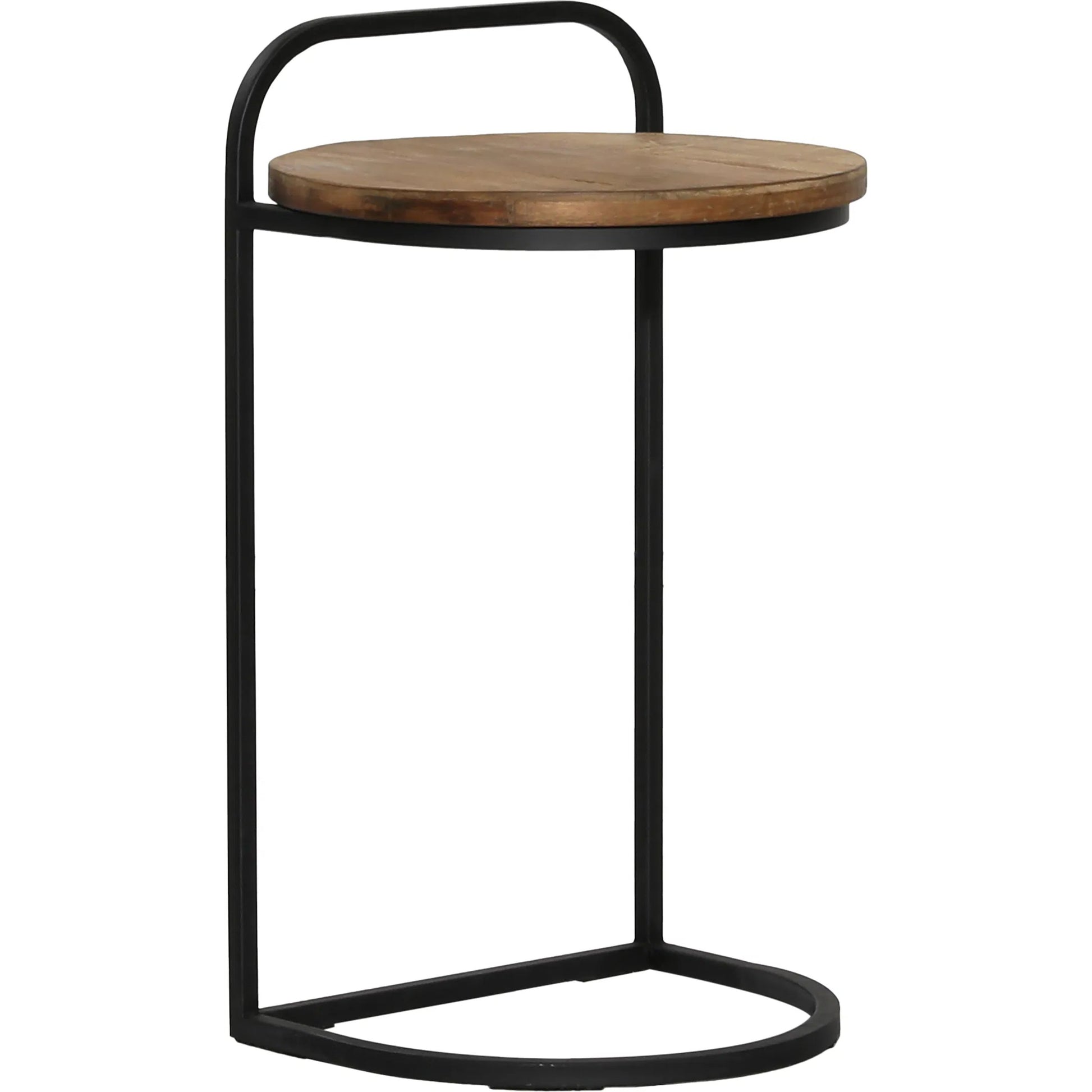 Leigh Laptop End Table by Arch & Plane in natural, black. Made from teak wood, metal in a modern style.