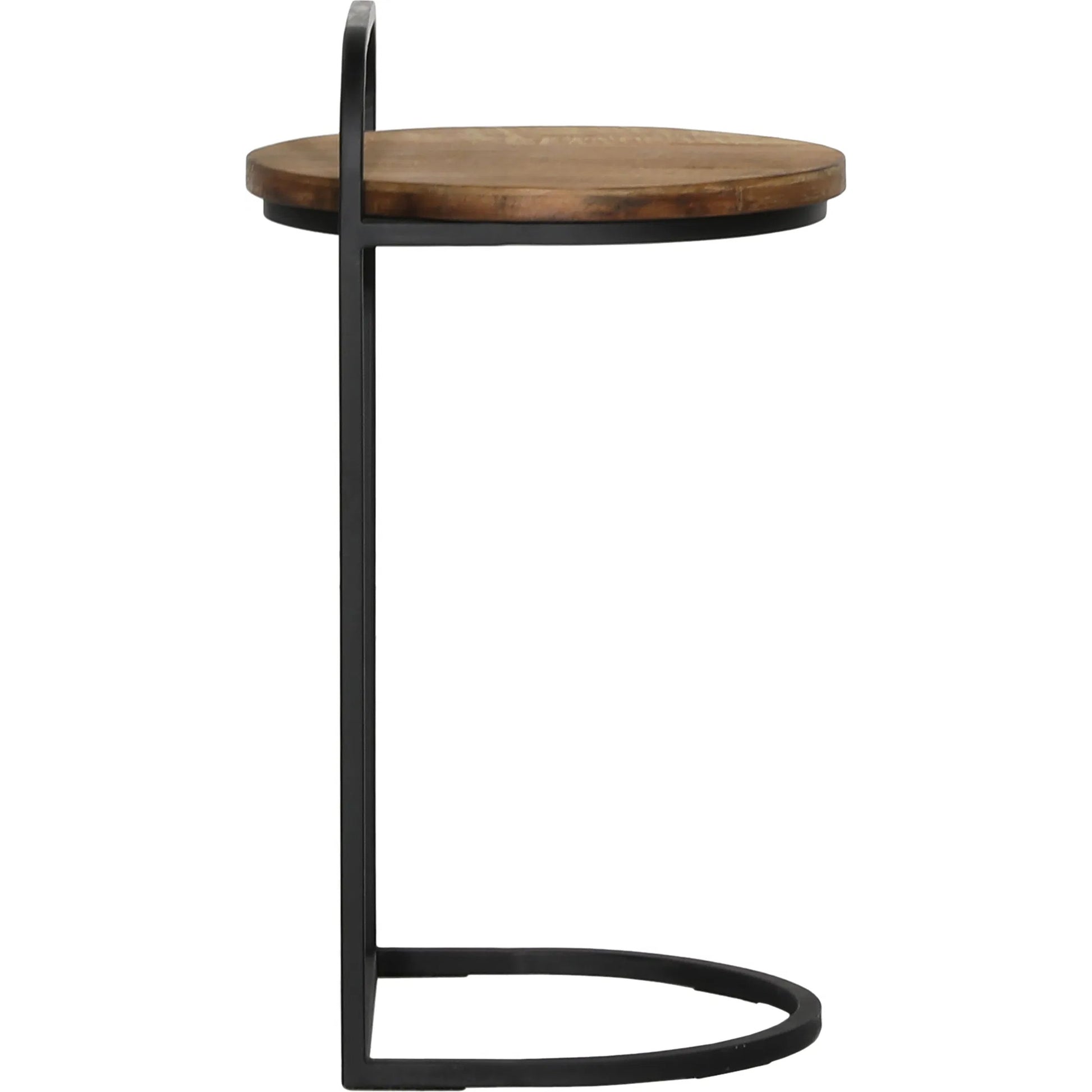 Leigh Laptop End Table by Arch & Plane in natural, black. Made from teak wood, metal in a modern style.