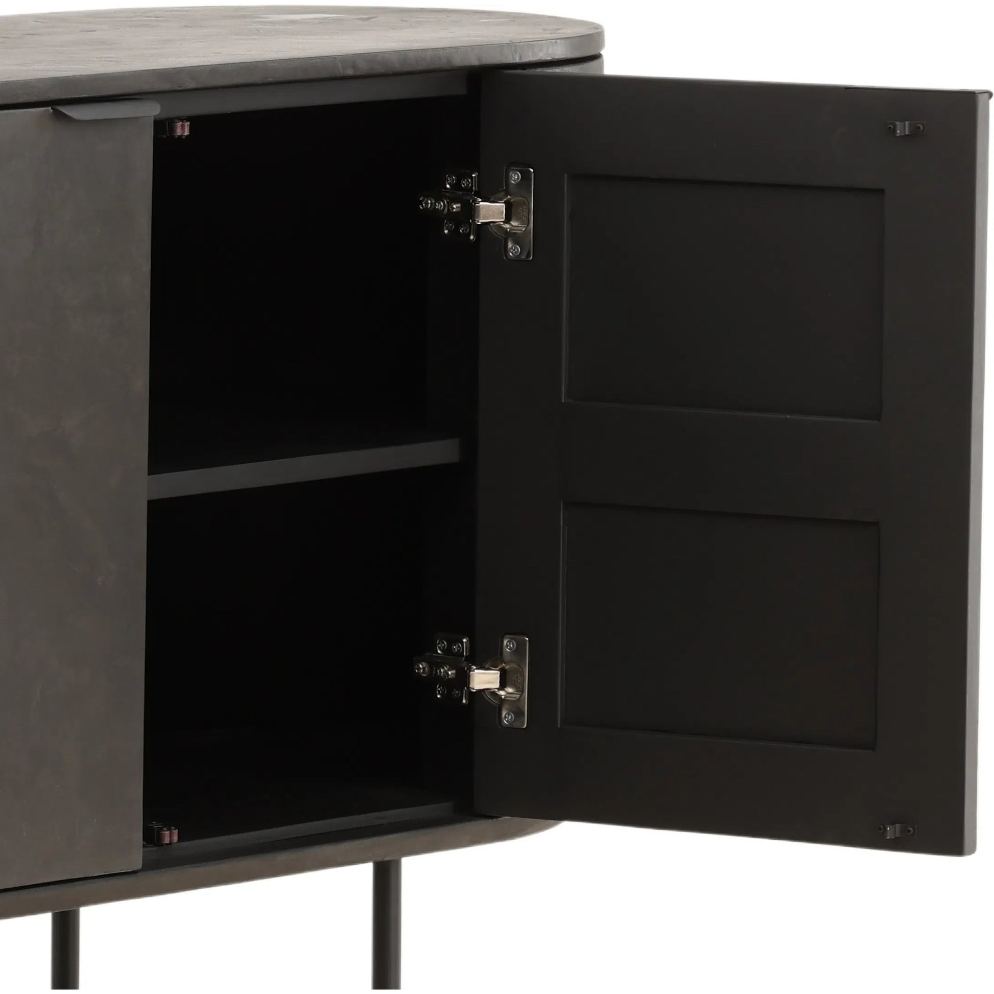 Debbie Sideboard by Arch & Plane in black. Made from micro cement, pine wood, metal in a modern style.