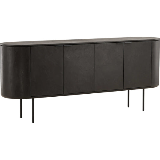 Garron Sideboard by Arch & Plane in black. Made from micro cement, pine wood, metal in a unique style.
