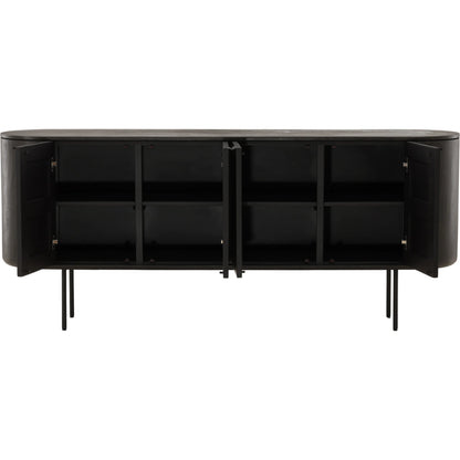 Debbie Sideboard by Arch & Plane in black. Made from micro cement, pine wood, metal in a modern style.