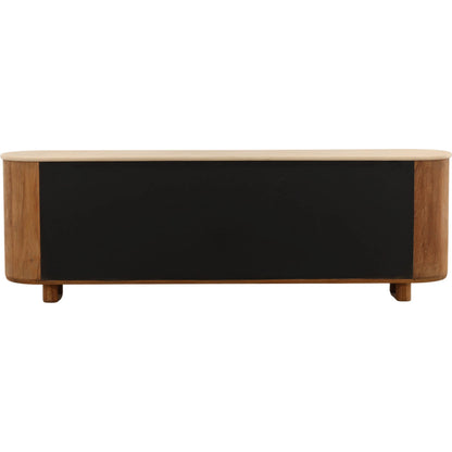 Stormy Sideboard by Arch & Plane in sand, brown. Made from micro cement, teak wood in a unique style.