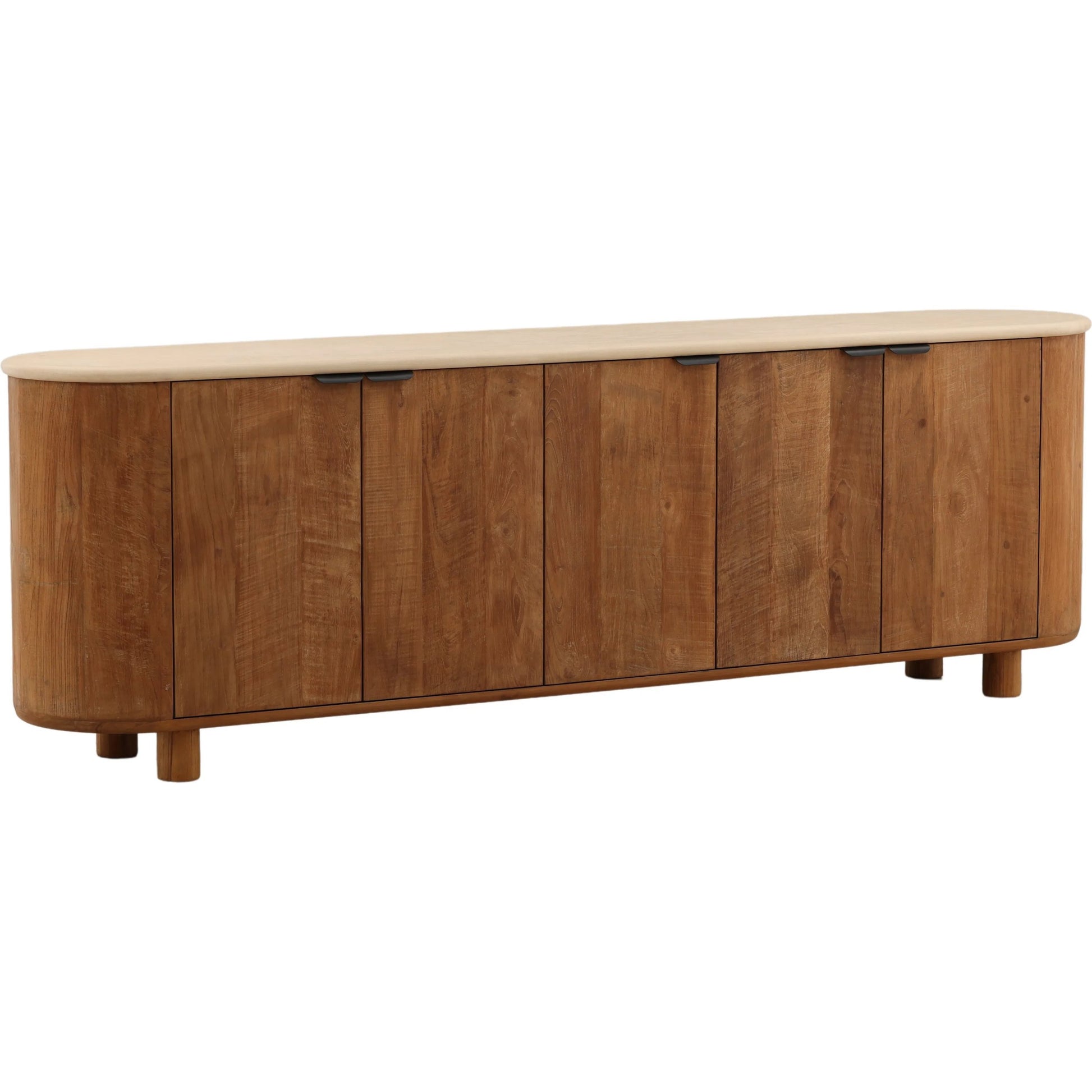 Stormy Sideboard by Arch & Plane in sand, brown. Made from micro cement, teak wood in a unique style.