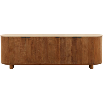 Stormy Sideboard by Arch & Plane in sand, brown. Made from micro cement, teak wood in a unique style.