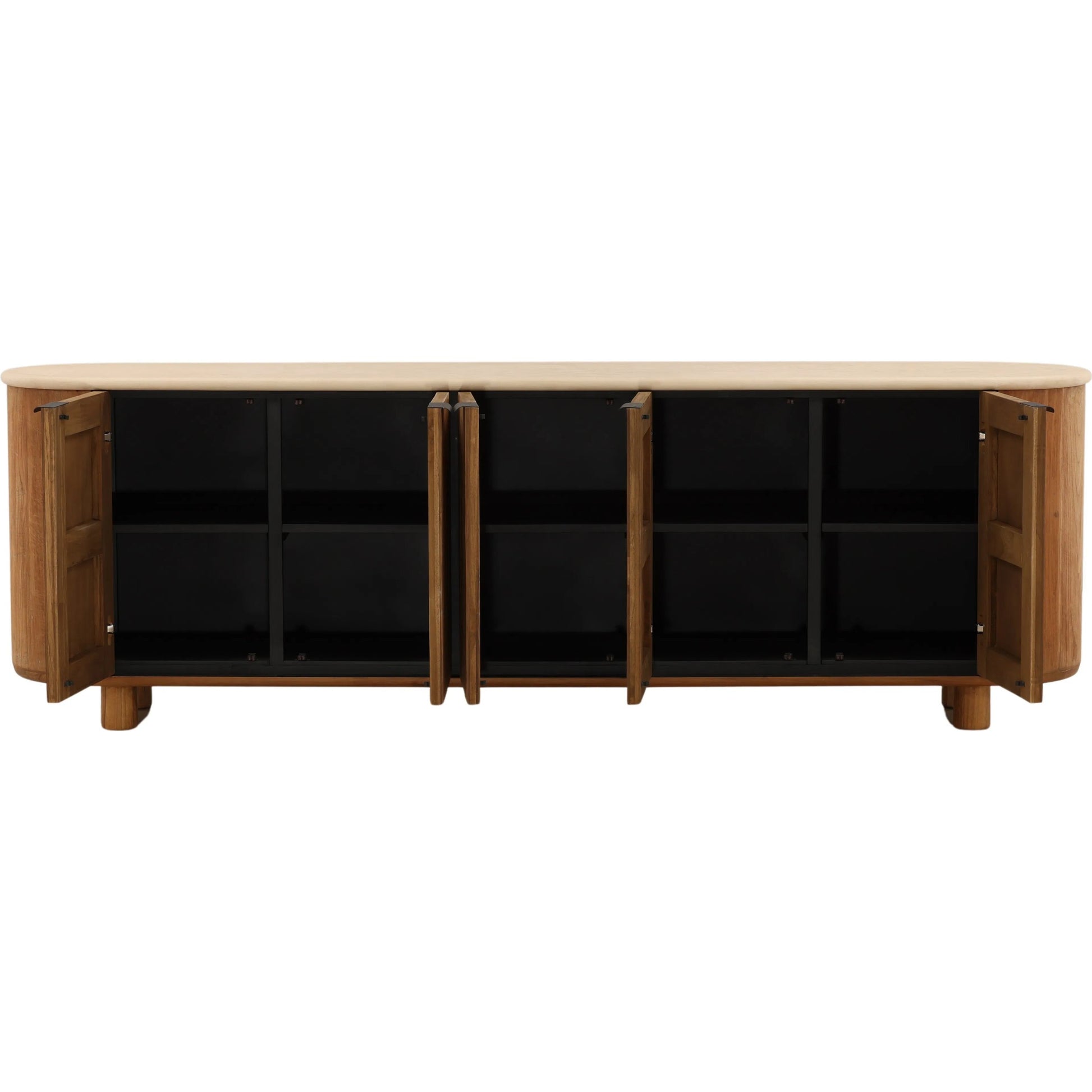Stormy Sideboard by Arch & Plane in sand, brown. Made from micro cement, teak wood in a unique style.