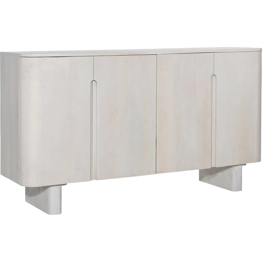 Espinoza Cabinet by Arch & Plane in whitewash. Made from mango wood in a unique style.