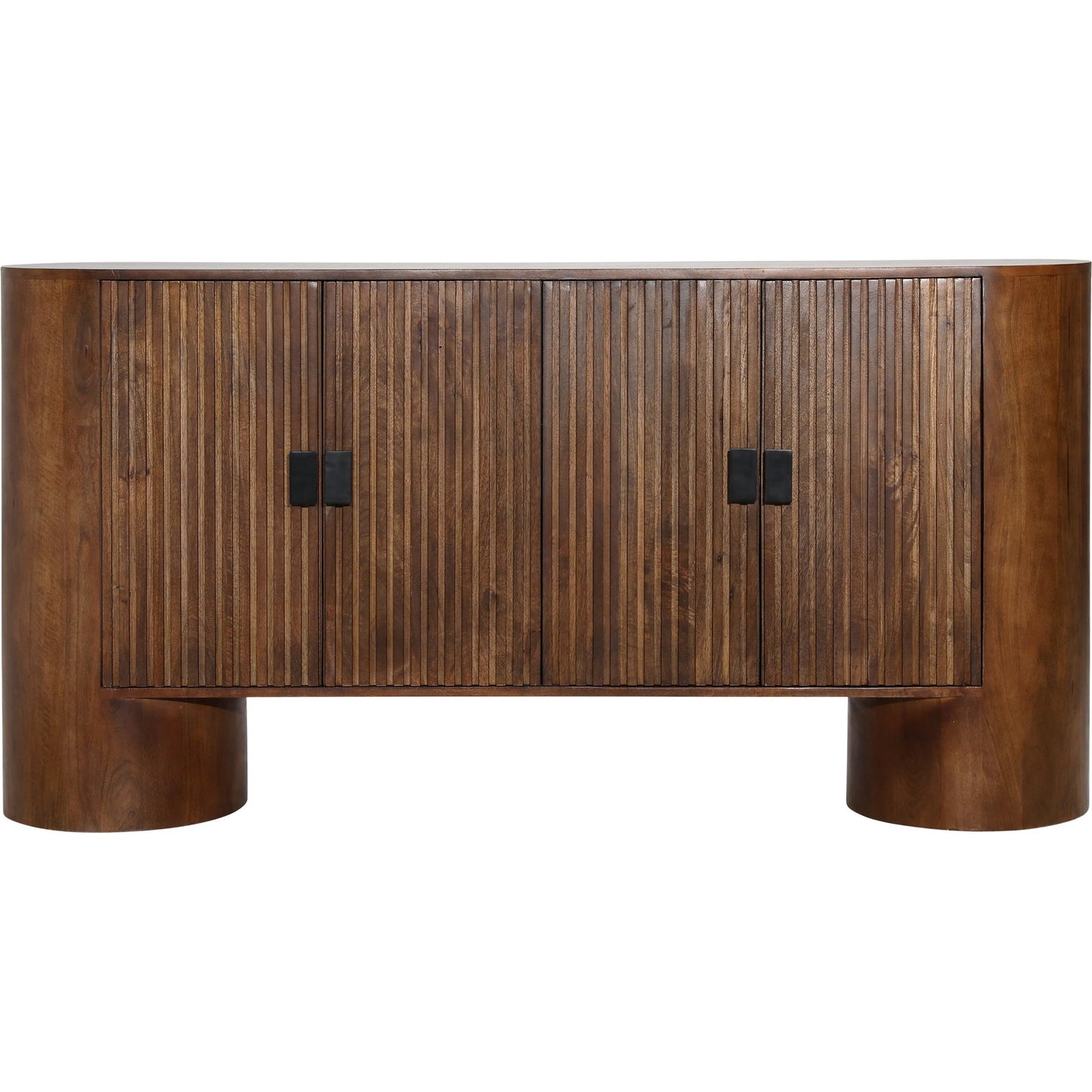 010 SI-2249425 | Additional Silo | Lawson Sideboard by Arch & Plane in medium brown, black handles. Made from mango wood, metal in a traditional style.