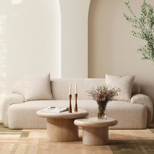 Lavera Coffee Table by Arch & Plane in whitewash. Made from mango wood in a unique style.