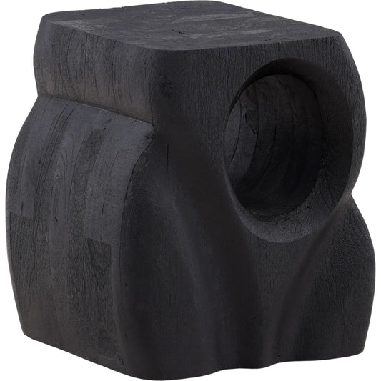 Quinby End Table by Arch & Plane in black. Made from mango wood in a unique style.